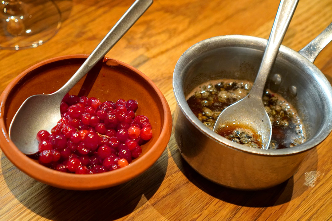 lingonberries and Barr's butter sauce