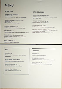 Barr Menu