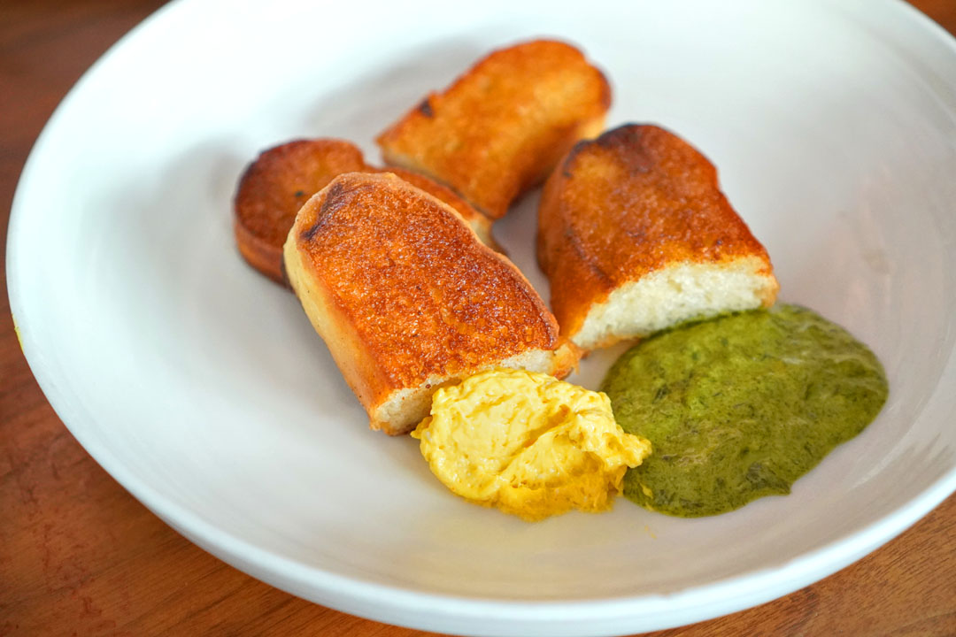 Warm Sesame Semolina Bread + Aji Amarillo & Huacatay Butter