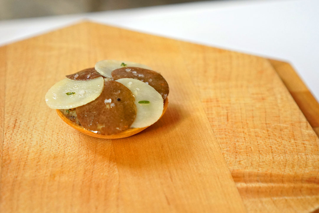 Parsnip Tart with Black Truffle and Thyme