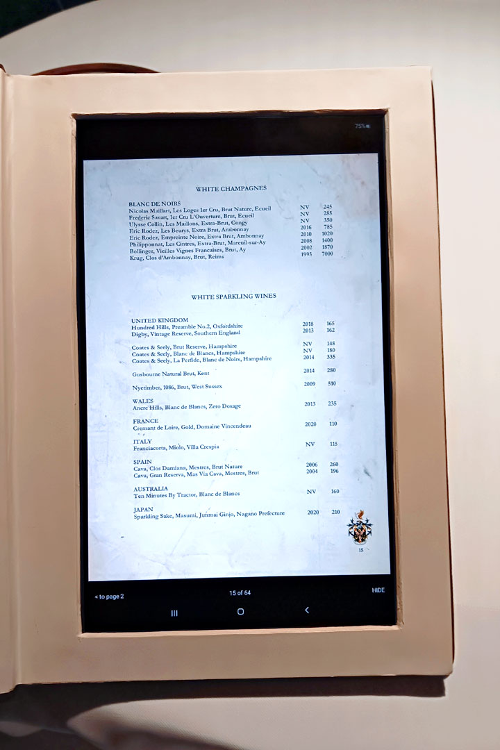 The Fat Duck Digital Wine List