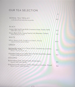 Moor Hall Tea List