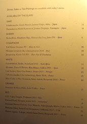 Ikoyi Wines by the Glass List