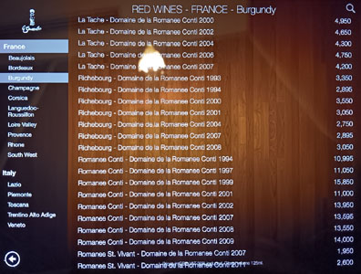 Le Gavroche Wine List: Domaine de la Romanée-Conti