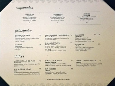 Corteza at Sendro Menu: Empanadas, Principales, Dulces