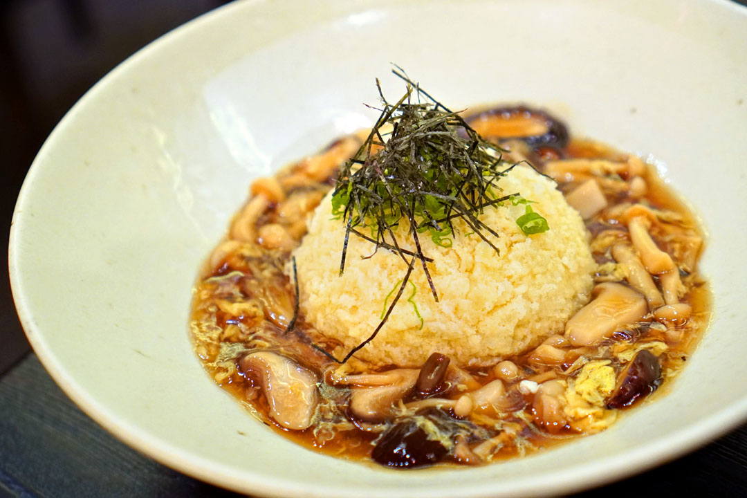 Agedashi Fried Tofu with Organic Mushrooms Ankake Sauce