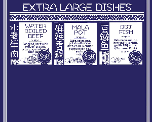 Astoria DC Menu: Extra Large Dishes