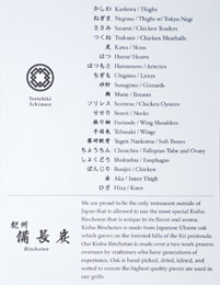 Torien Chicken Parts & Binchotan