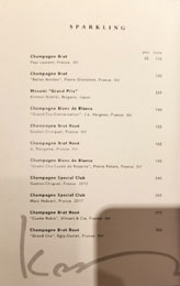 Kono Wine List: Sparkling