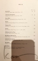 Kono Wine List: Red