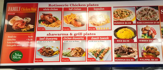 Borjstar Shawarma Shop Menu