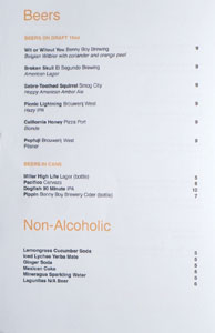 The Airliner Beer List