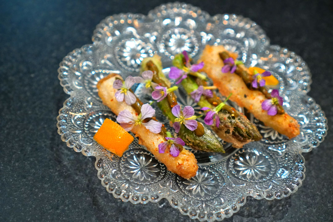 The Cultured Abalone–Green & White Asparagus