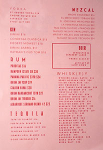 Leopardo Spirits & Beer List