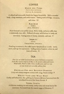 Meteora Coffee & Tea List