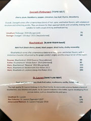 Lustig Wine List: Zweigelt (Rotburger), Blaufränkisch, St. Laurent