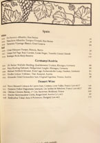 Chez Panisse Wine List: Spain, Germany/Austria, Dessert Wine