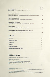 Otium Dessert Menu