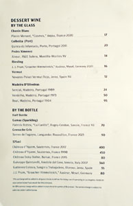 Otium Dessert Wine List