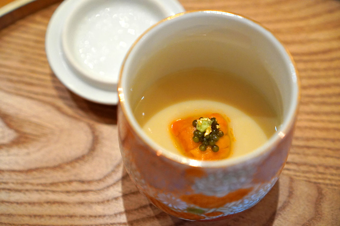 Chawan mushi with Hokkaido uni and caviar