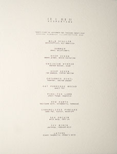 Vespertine Menu