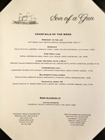 Son of a Gun Cocktails of the Week List