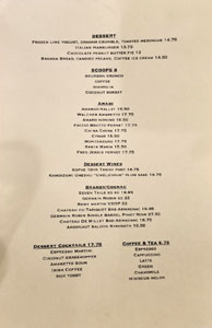 Son of a Gun Dessert Menu