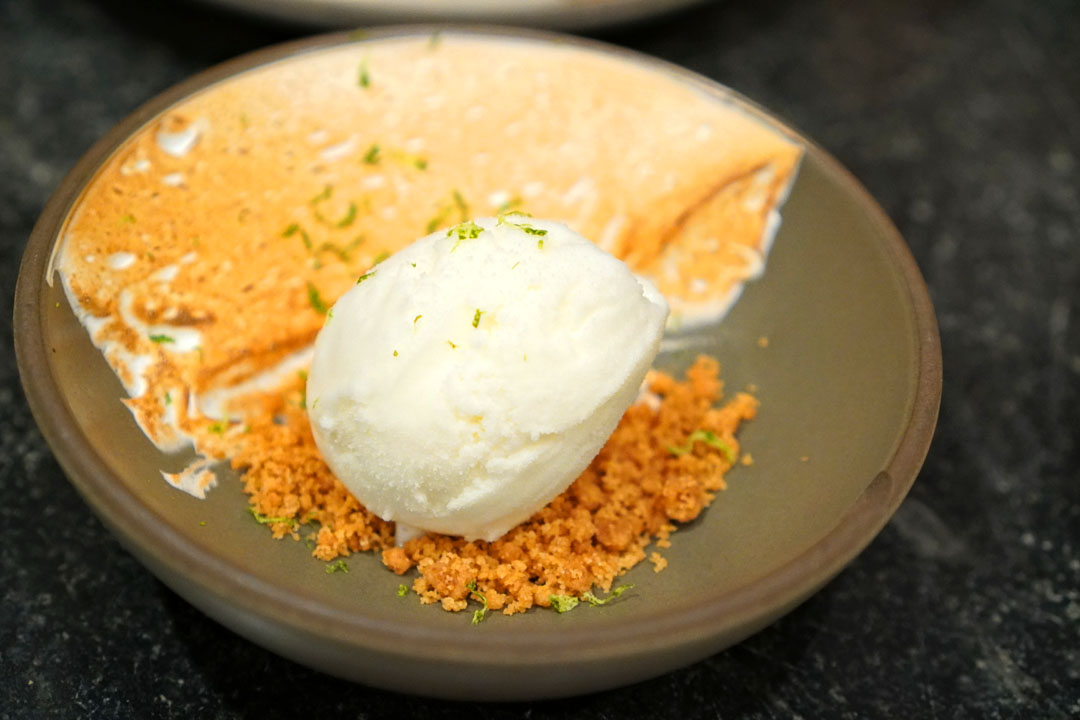 Frozen Lime Yogurt, Graham Crumble, Toasted Meringue