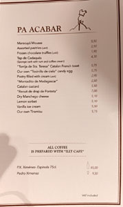 Paco Meralgo Dessert Menu