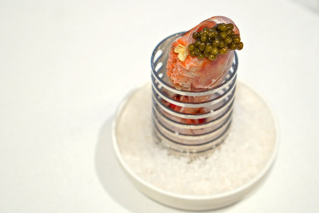 Prawn Head with Caviar