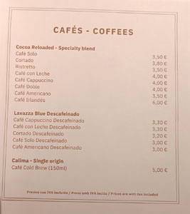 Enigma Coffee List