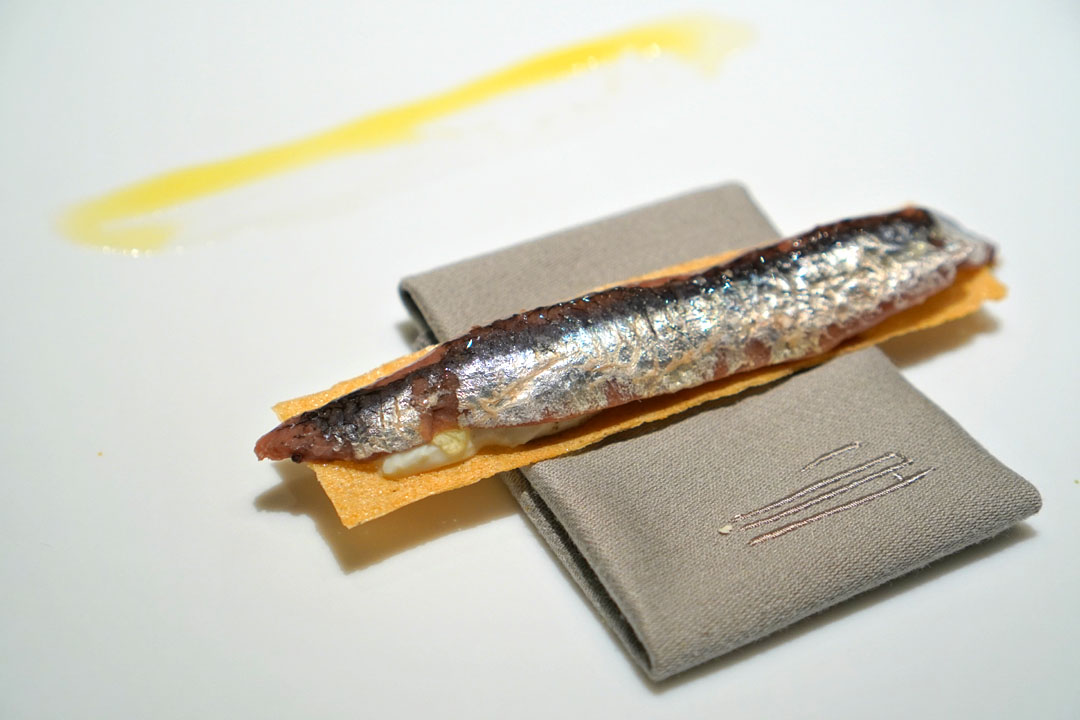 Anchovy | Milk skin and anchovy canapé (Anchovy on Top)