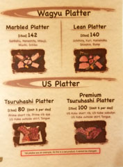 Tsuruichi Menu: Platters