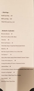 Udatsu Pairings & Cocktail List