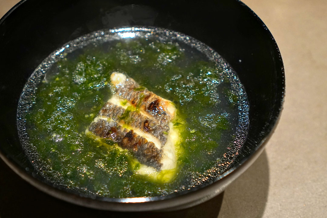 Clear Soup with Black Sea Bream and Fresh Seaweed