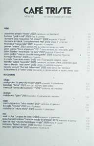 Café Triste Wine List: Red, Magnums