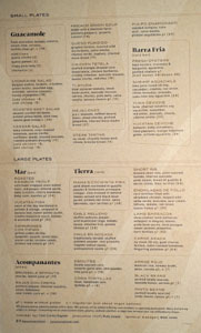 Paseo Menu