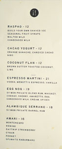 Si! Mon Dessert Menu