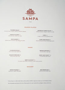 Sampa Menu