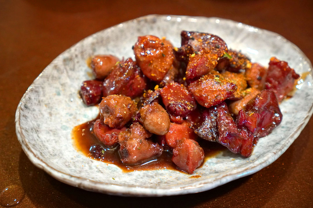 地鶏肝の甲州煮 Chicken Liver, Gizzard, and Hearts Simmered W/ Sweet Soy