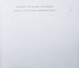 Restaurant Ki Menu: Courses 1+2