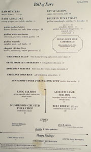 Dunsmoor Menu