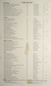 Dunsmoor Wine List