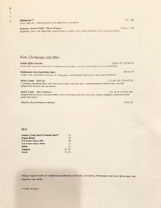 Sushi Yuen Wine List & Beer List