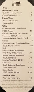 Wagyu Butcher Wine List