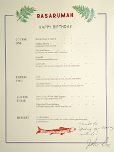 Rasarumah Family-Style Menu