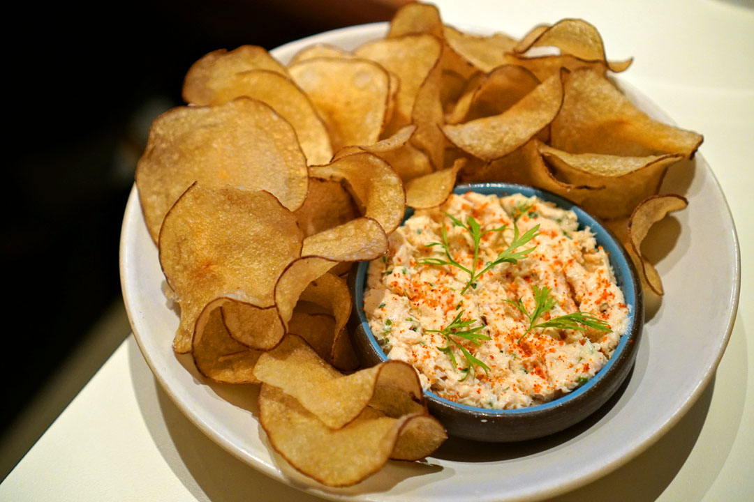 Buttermilk Poached Trout Rillettes, House Potato Chips
