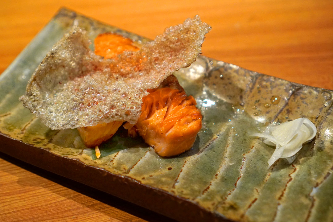 salmon trout, smoked in cherry bark