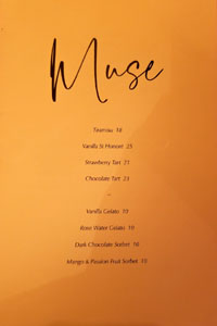 Muse Dessert Menu